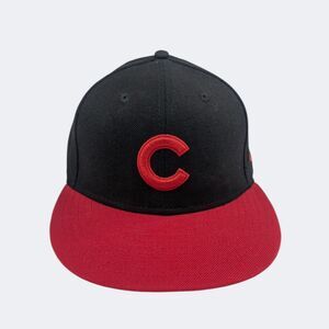 New Era 59FIFTY Chicago Cubs Black & Red MLB Fitted Hat 6 7/8 100% Wool